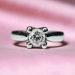 Estate- Genuine Diamond Ring in 14K White Gold -1/3CT -Size 8- Natural Diamonds - Picture 1 of 21
