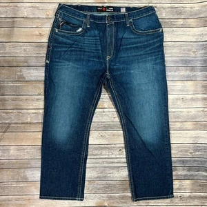 Pantalones de mezclilla elásticos ajustados rectos Ariat FR M5 42x30 azul ignífugo CAT2 - Imagen 1 de 10