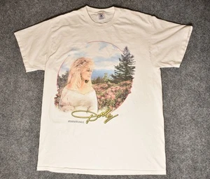 Vintage Dolly Parton Shirt Mens Large White Delta 90s 1998 Big Graphic Print - Picture 1 of 11