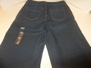 Liz Claiborne Dark Rinse Denim Wide Leg Crop Trouser pants Size 14 NWT - Picture 1 of 4