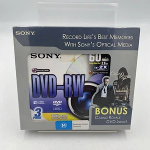 3 X Sony DVD-RW 60min 2.8GB Brand New Sealed For Video Cameras - Photo 1/4