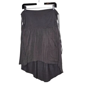 Of The Earth Womens Organic Gray Skirt With Ruched Detail & Asymmetrical Hem L - Picture 1 of 7
