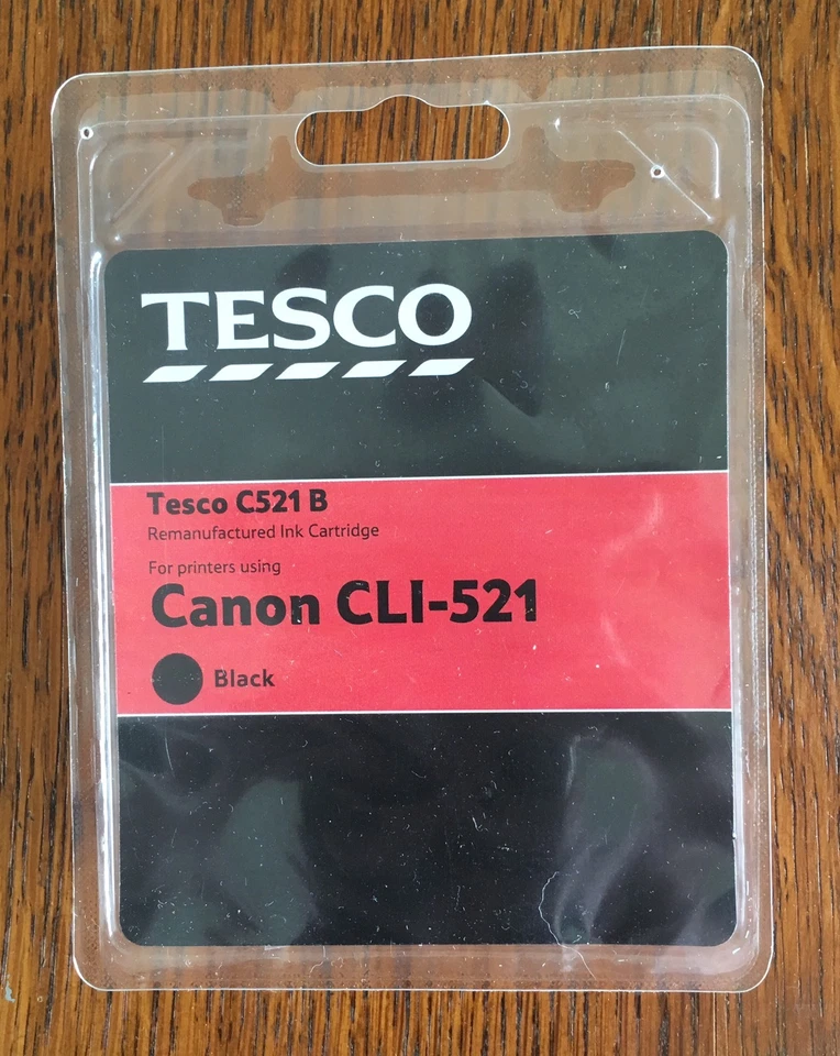 Tesco C521 B Compatible Canon CLI -521 BLACK Ink Cartridge New - Image 1 of 1