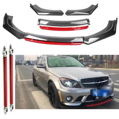 Front Bumper Lips Splitter Spoiler Body Carbon Fiber Rods For Mercedes-Benz - Image 1 of 4