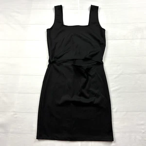 Yemaya INC Women's Dress Black Wide Straps Front Cutout Fitted Mini Square Neck - Picture 1 of 7