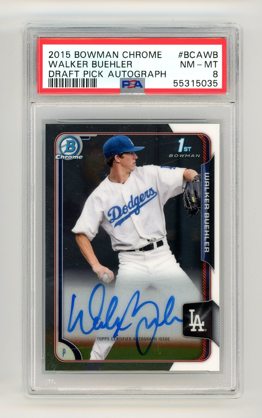 Walker Buehler 2015 Bowman Draft #BCA-WB Chrome DP Auto (1st 
