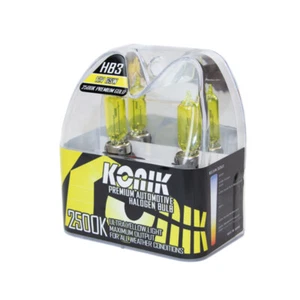 KONIK HB3 9005 Premium GOLD 2500K Yellow Halogen High Beam Fog Light Bulbs - Picture 1 of 10