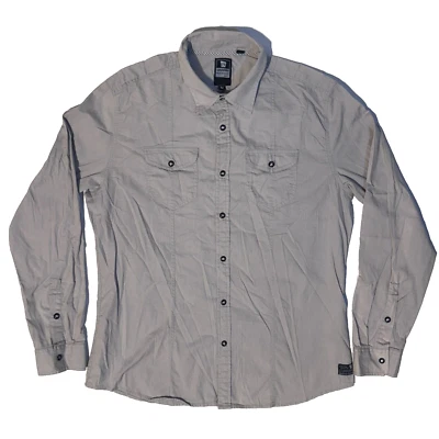 Ocean Current Beige Button Snap Shirt - M Outdoors Surfer Long Sleeve - Image 1 of 4