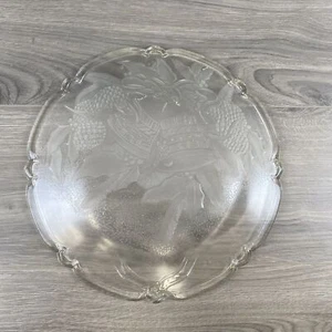 Plato de servir de vidrio navideño vintage plato de campana festivo transparente - Imagen 1 de 8