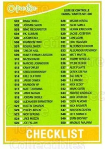 2010-11 O-Pee-Chee Retro #600 Checklist - Picture 1 of 1