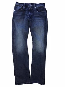 7 For All Mankind Jeans Mens 32 Blue Austyn Straight Dark Wash Denim Pants C67 - Picture 1 of 5