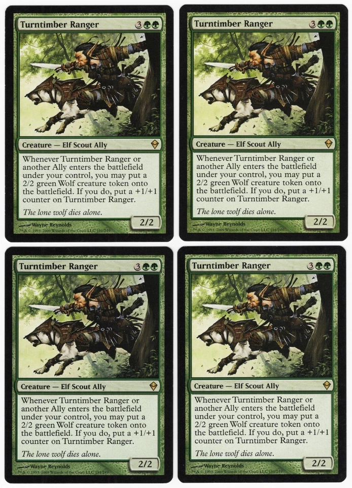 Turntimber Ranger x4 4x 2009 Zendikar PLAYSET Green Rare Creature MTG NM AZ1 - Image 1 of 1