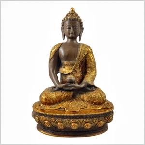Buddha illuminazione Buddha meditazione ottone marrone caffè 33 cm 4 kg fatto a mano - Foto 1 di 3