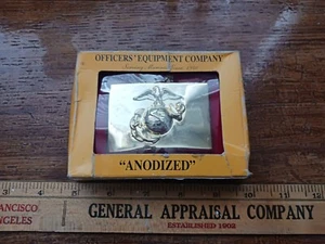 USMC Marine Corps Officer's Equipment Co Service Uniform Anodized Belt Buckle - Picture 1 of 5