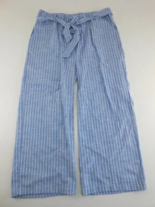 Jennifer & Grace Women Summer Striped Blue Cotton Palazzo Cropped Sz XL ( J35) - Picture 1 of 7