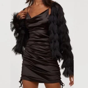NWT • H&M Divided Satin Ruched Cowl Neck Dress • size Medium - Picture 1 of 7