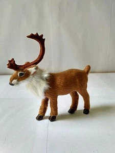 small simulation reindeer model polyethylene&furs brown elk doll gift 15x14cm - Picture 1 of 3