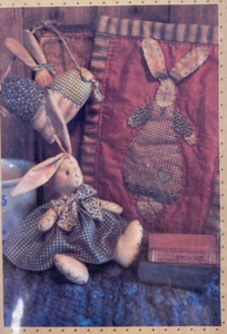 Country Stitches Mended With Love Directions For A 4" Jointed Bunny,Mini Quilt& - Picture 1 of 6