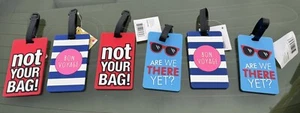Silicone Luggage Suitcase Tags - NEW - ALL 6 LUGGAGE TAGS - Picture 1 of 4