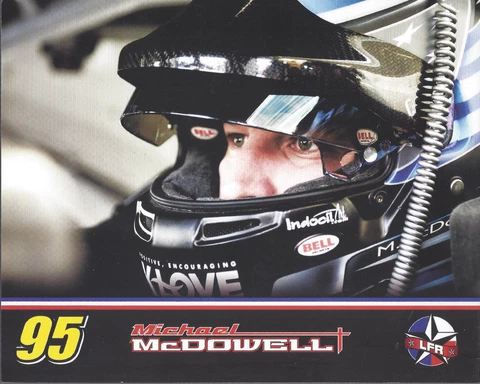 2017 MICHAEL MCDOWELL "LEAVINE HELMET SHOT" #95 MONSTER ENERGY NASCAR POSTCARD Cover
