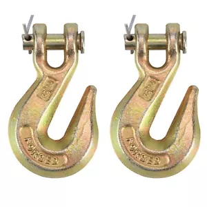 2PCS G70 3/8" Clevis Grab Hooks Chain Hook Tie Down Towing Flatbed Truck Trailer - Picture 1 of 6