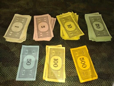 Vintage 1961  Monopoly Game Pieces MONEY Stack Heavy Use / Wear  - Image 1 of 3