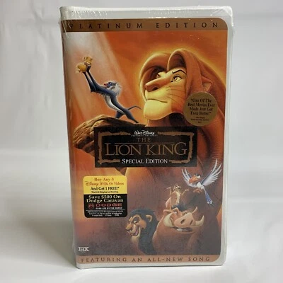 The Lion King VHS Platinum Special Edition Clamshell w/Hype Stickers Disney New - Image 1 of 3