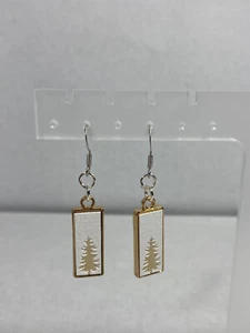 Christmas/Holiday Tree Silhouette Pendants Hypoallergenic Dangling Earrings - Picture 1 of 8