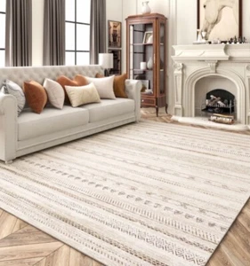 VUNATE 5x7 Neutral Boho Rug - Washable Geometric Carpet for Living Room, Bedroom - Picture 1 of 7