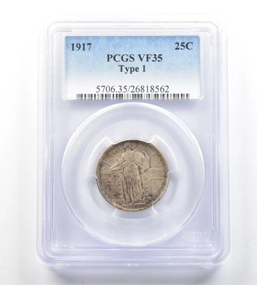 1917 Standing Liberty Quarter Type 1 VF35 PCGS *1894 - Image 1 of 3