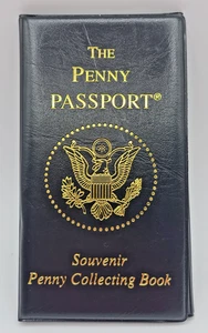 The Penny Passport Souvenir Collecting Book with 13 Elongated Pressed Pennies - Picture 1 of 7