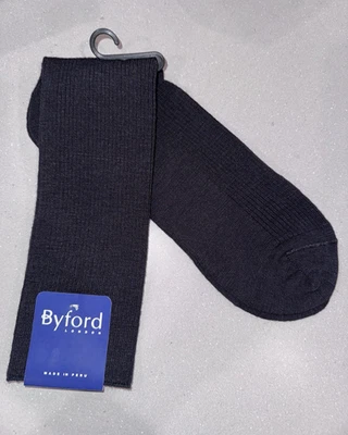 BYFORD UK BY5121 темно-платье носки мужской размер 10-13 мериносовой шерсти смесь OVer икры - Изображение 1 из 4