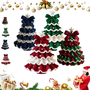 Kit albero di Natale fai da te all'uncinetto per principianti - kit maglia albero di Natale artigianale - Foto 1 di 33