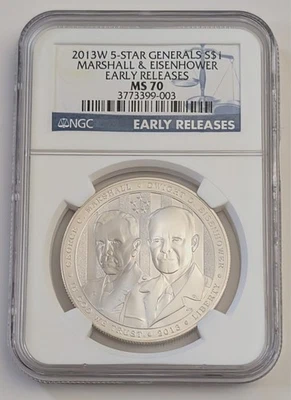 2013W 5-STAR GENERALS $1 EARLY RELEASES COIN NGC MS70 SKU 3773399-003 - Image 1 of 2