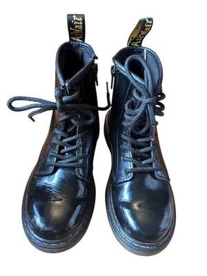 Botas Dr Martens Niños Talla 1 Cuero Negro Cremallera Lateral Niñas Niños Jóvenes Foto 1 de 4