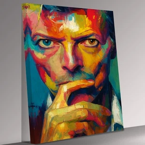 David Bowie Ikone Abstrakt Modern Zeitgenössisch Leinwandbild Wandbild Bild - Bild 1 von 7