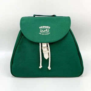 Hermes Canvas Tote Bag Green Vintage No. 43 148485464 - Picture 1 of 4