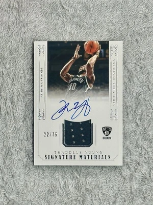 Parche autógrafo Panini National Treasures Thaddeus Young 2014-15 #SM-TY/75 Foto 1 de 3