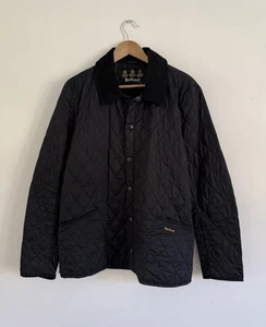 MENS BARBOUR BLACK QUILTED LIGHT JACKET SIZE SMALL OUTDOOR HUNTING PREPPY 0162 - Picture 1 of 12