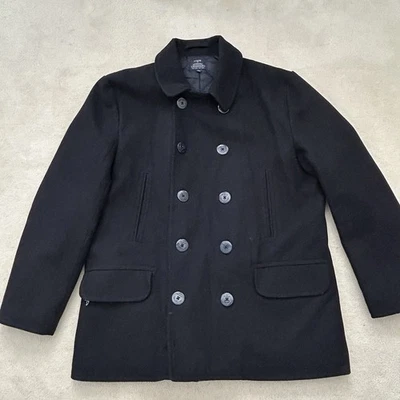 J. Crew Navy Wool Large Peacoat Double Breasted Mens Size XL Jacket - Image 1 of 4