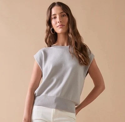 Blue Rain Francesca’s Nessa Solid Sweater Tank Gray Size Large NWT - Image 1 of 4