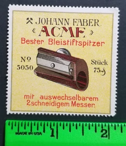 Sacapuntas vintage Faber Acme sello póster - Imagen 1 de 2