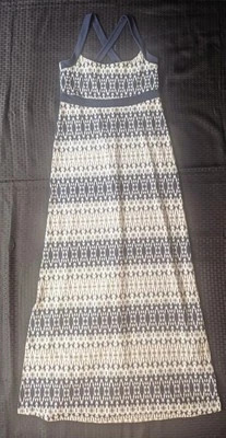 Maxi Vestido Eddie Bauer Correa Cruzada Para Mujer Talla XS Azul Marino Taupe Crema Foto 1 de 4