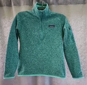 Patagonia Gr. S Better Sweater 1/4 Zip Fleecepullover Sweatshirt mintgrün - Bild 1 von 13