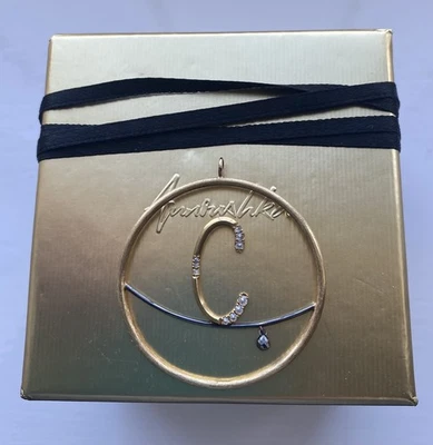 ANNOUSHKA 18CT GOLD & DIAMOND ALPHABET C HOOPLA EARRING PENDANT-BOXED RRP £1200  - Image 1 of 4