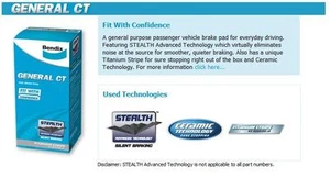 BENDIX GCT FRONT BRAKE PAD FOR MITSUBISHI OUTLANDER 03-09 ZE/ZF/ZG LANCER 04-08 - Picture 1 of 2