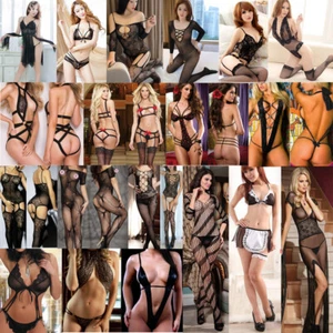 Mujeres Dama Sexy Lencería Vestido de Encaje Cuerda G Ropa Interior Babydoll Prendas para dormir Lote - Imagen 1 de 104