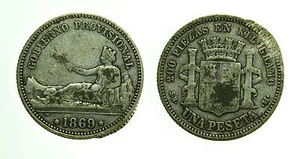 pcc1607_1) SPAGNA SPAIN 1 PESETA 1869 - DEFECT - Imagen 1 de 1