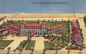GA~GEORGIA~SAVANNAH BEACH (TYBEE ISLAND)~HOTEL TYBEE~C.1945 - Imagen 1 de 3