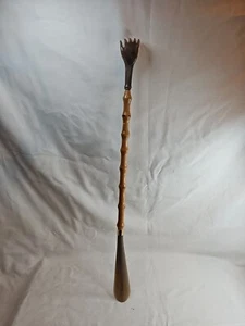 Vintage Combination Shoe Horn Back Scratcher Bamboo & Acrylic Made in Italy! 22” - Picture 1 of 7